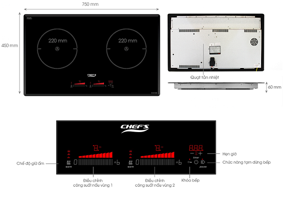 Địa chỉ đại lí mua bếp từ chefs tại Nha Trang
