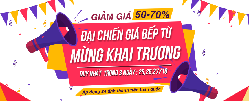 Đại Chiến giá Bếp từ 70% mua 1- Tặng 5