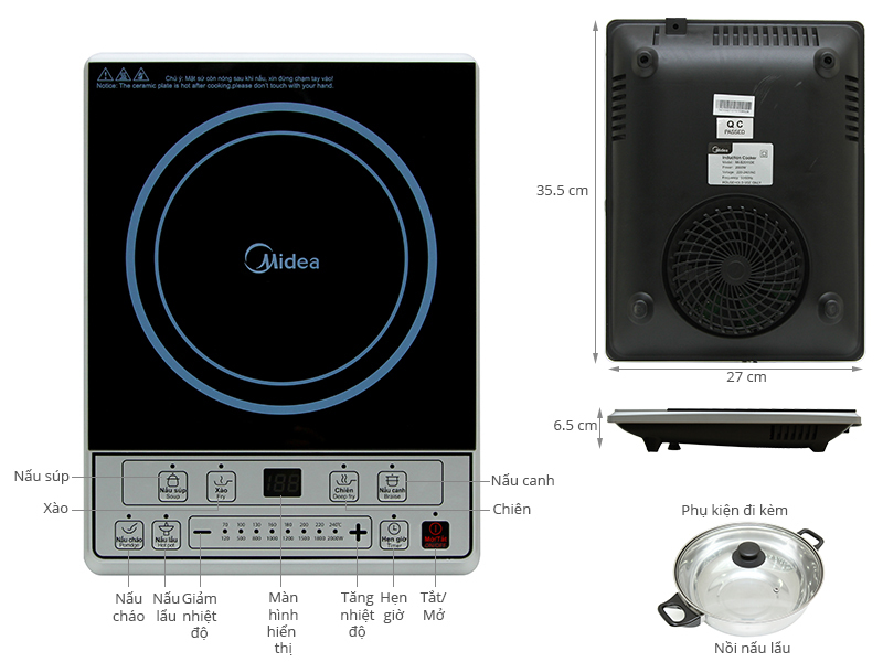 Tìm hiểu về bếp từ midea giá rẻ nhất chính hãng